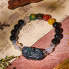 FuAttract Protective Strength – Rainbow Obsidian Pixiu Mantra Bracelet - image 2