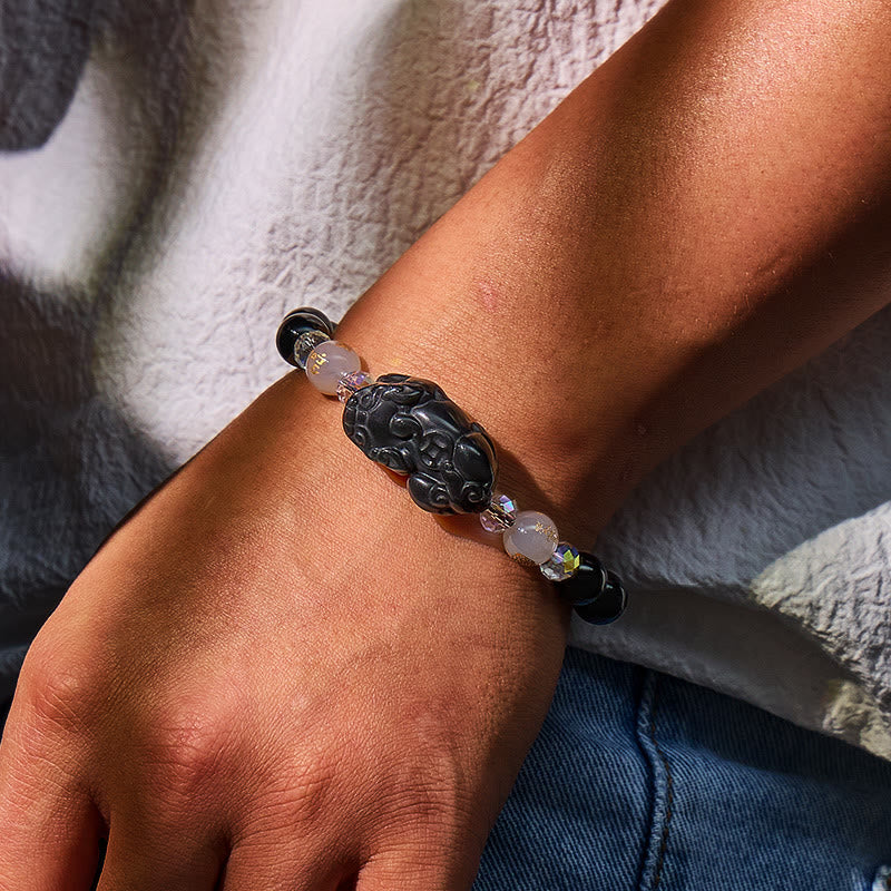FuAttract Protective Strength – Rainbow Obsidian Pixiu Mantra Bracelet - image 5