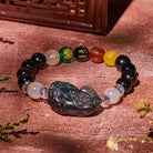 FuAttract Protective Strength – Rainbow Obsidian Pixiu Mantra Bracelet - image 1