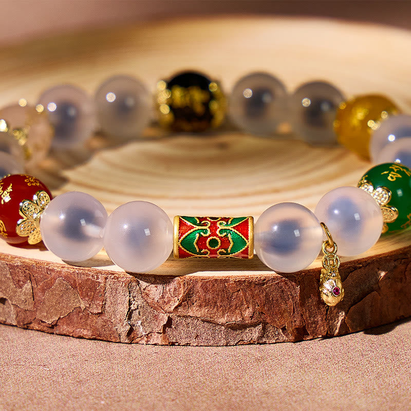 FuAttract Luck Shift – Pixiu Tallow Agate Om Mani Mantra Bracelet - image 4