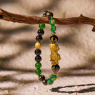 FuAttract Protective Flow – Pixiu Green Agate Obsidian Mantra Bracelet - image 3