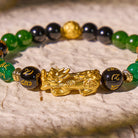 FuAttract Protective Flow – Pixiu Green Agate Obsidian Mantra Bracelet - image 4