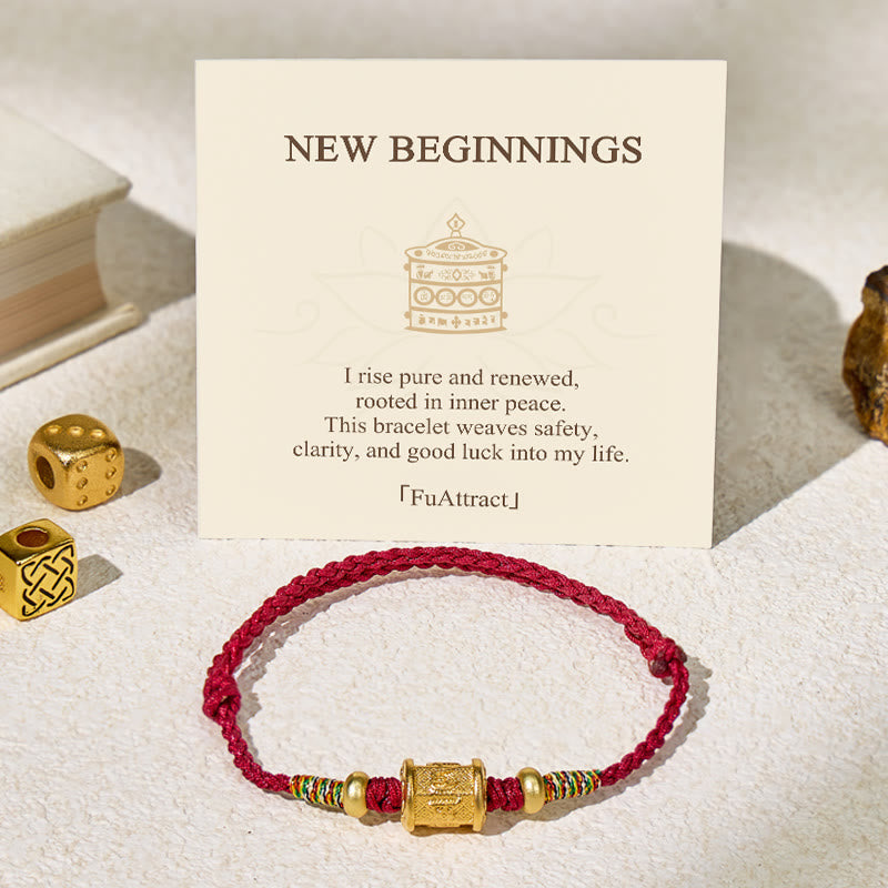 FuAttract Harmony Bloom Lotus Bead Red String Bracelet - String - image 0