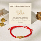 FuAttract Wealth Attraction Red String Feng Shui Bracelet Featuring Pixiu - 5.5-9.8in/14-25cm - image 0