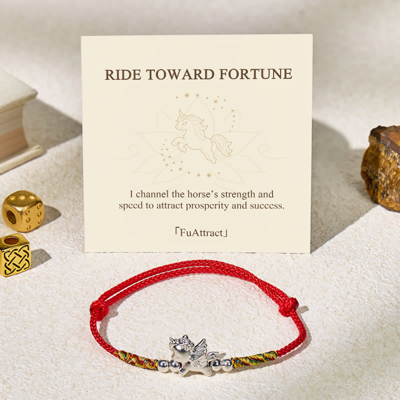 FuAttract Feng Shui Horse Red String Bracelet for Protection, Luck & Wealth Energy - Red - image 0