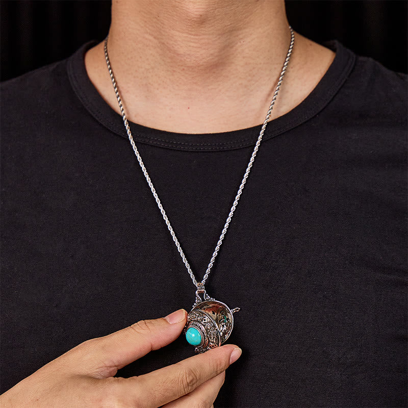 FuAttract Luck & Protection Turquoise Amulet Necklace – Pixiu Ghau Locket Openable - image 6