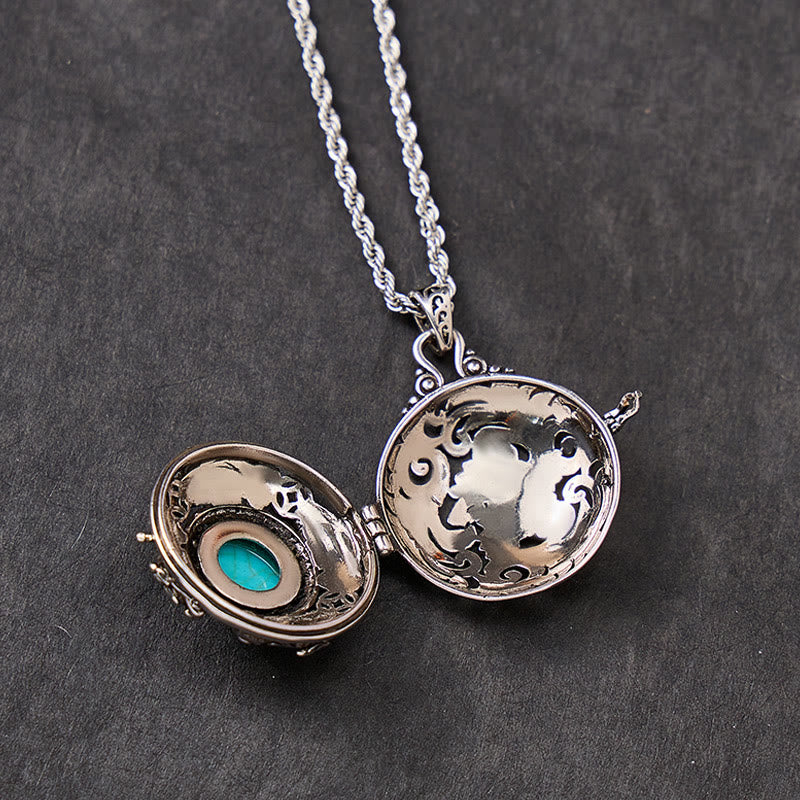 FuAttract Luck & Protection Turquoise Amulet Necklace – Pixiu Ghau Locket Openable - image 2