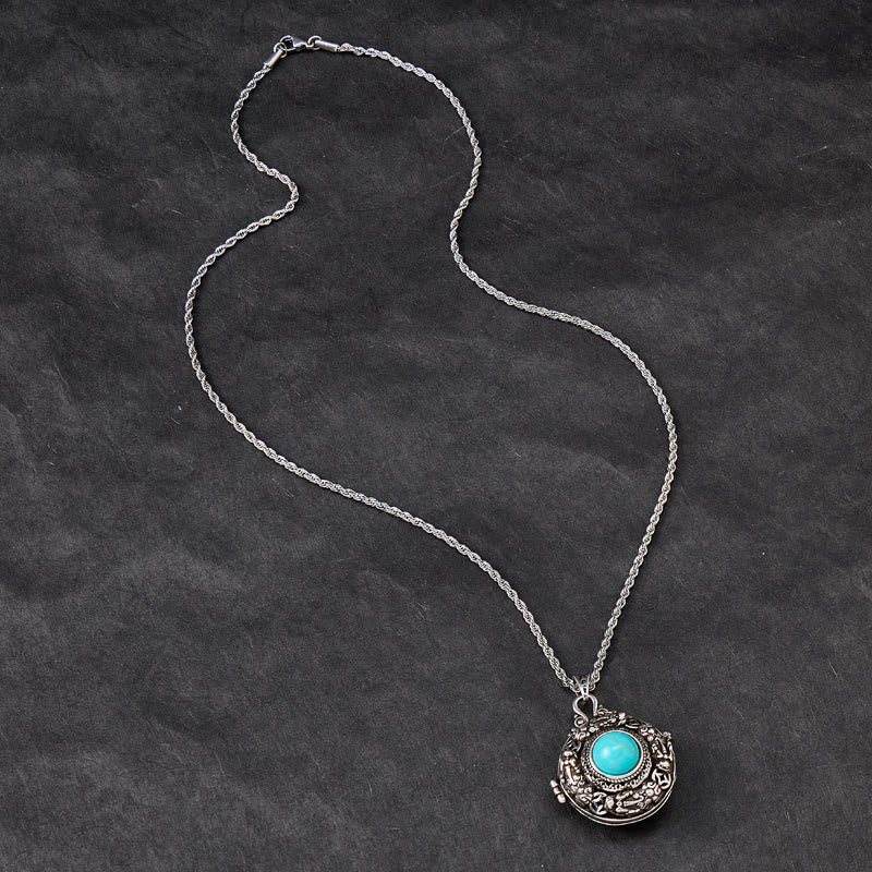 FuAttract Luck & Protection Turquoise Amulet Necklace – Pixiu Ghau Locket Openable - image 6