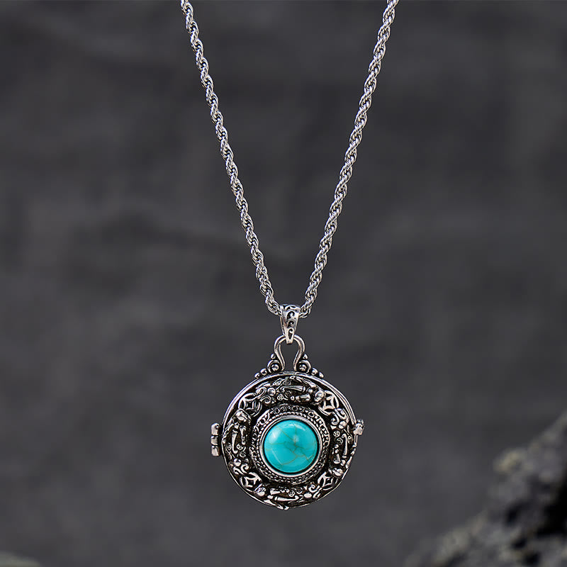 FuAttract Luck & Protection Turquoise Amulet Necklace – Pixiu Ghau Locket Openable - image 1