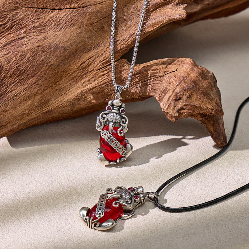 FuAttract Pixiu Garnet Copper Coin Necklace for Wealth & Luck - image 5