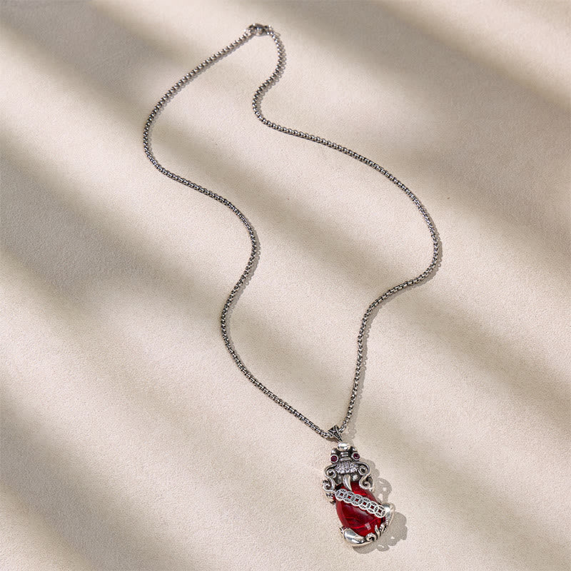 FuAttract Pixiu Garnet Copper Coin Necklace for Wealth & Luck - image 3