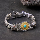 FuAttract Protection & Fortune Turquoise Wheel Curb Chain Bracelet – Dual Pixiu Talisman - 22cm - image 0