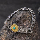 FuAttract Protection & Fortune Turquoise Wheel Curb Chain Bracelet – Dual Pixiu Talisman - image 3
