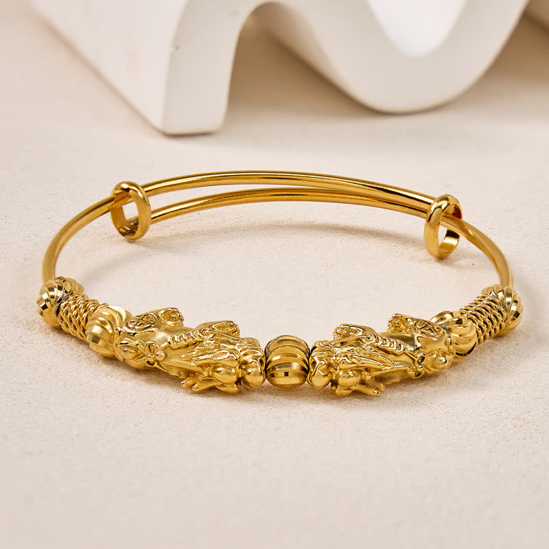 FuAttract Double Pixiu Gold Wealth & Prosperity Bracelet Bangle - image 2