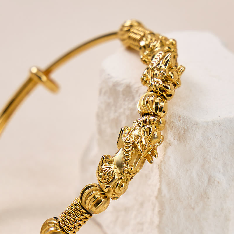 FuAttract Double Pixiu Gold Wealth & Prosperity Bracelet Bangle - image 6
