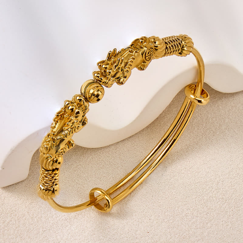FuAttract Double Pixiu Gold Wealth & Prosperity Bracelet Bangle - image 1