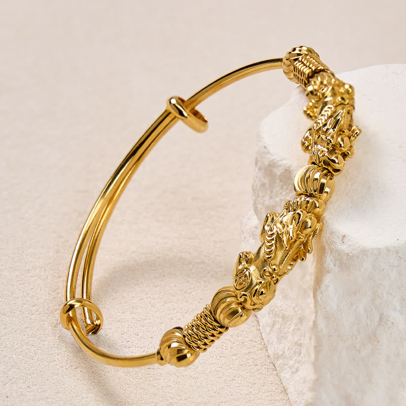 FuAttract Double Pixiu Gold Wealth & Prosperity Bracelet Bangle - image 3