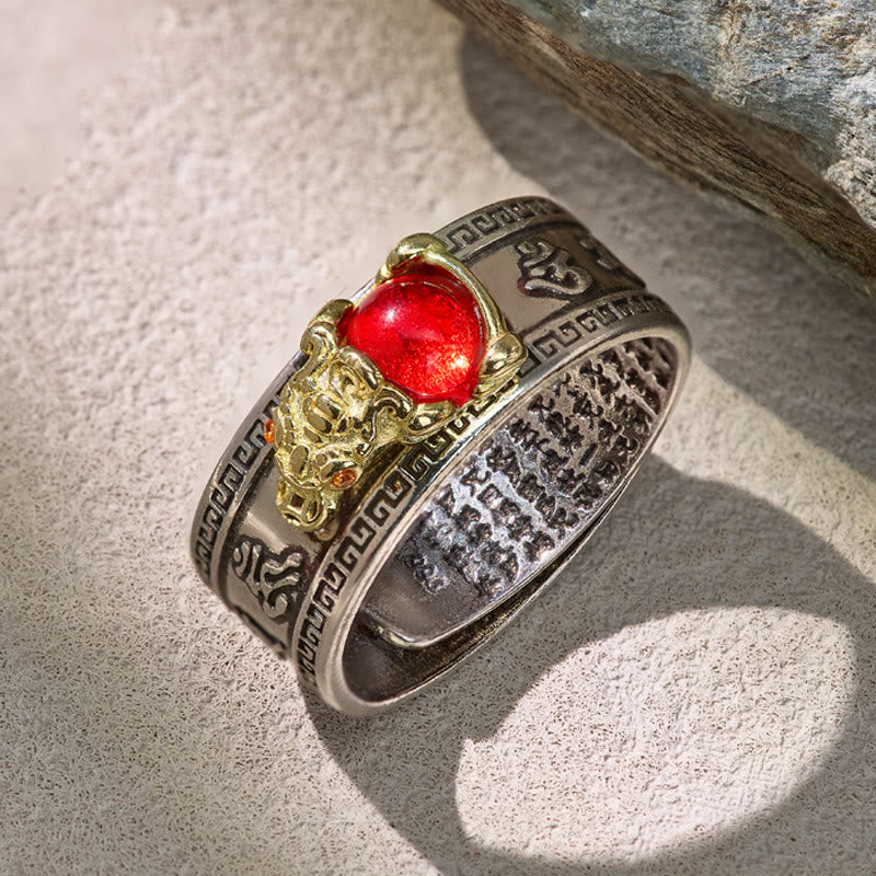 FuAttract Prosperity & Protection Garnet Pixiu Ring – Feng Shui Wealth Power - image 1