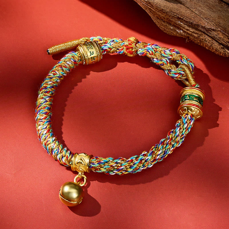 FuAttract Tibetan Om Mani Padme Hum Carved Protection Amulet Bracelet - Multicolor - image 0