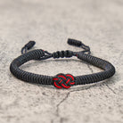 FuAttract Buddhist Tibetan Lucky Knot Rope Bracelet Sliding Knot Cord - Black - image 0