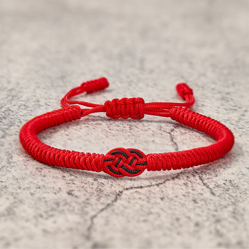 FuAttract Buddhist Tibetan Lucky Knot Rope Bracelet Sliding Knot Cord - Red - image 7