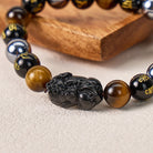 FuAttract Grounding Power Mantra Protection Obsidian Tiger Eye Pixiu Bracelet - image 4