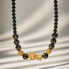 FuAttract Wealth Om Mani Mantra Obsidian Pixiu Protection Necklace - image 1