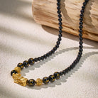 FuAttract Wealth Om Mani Mantra Obsidian Pixiu Protection Necklace - image 4