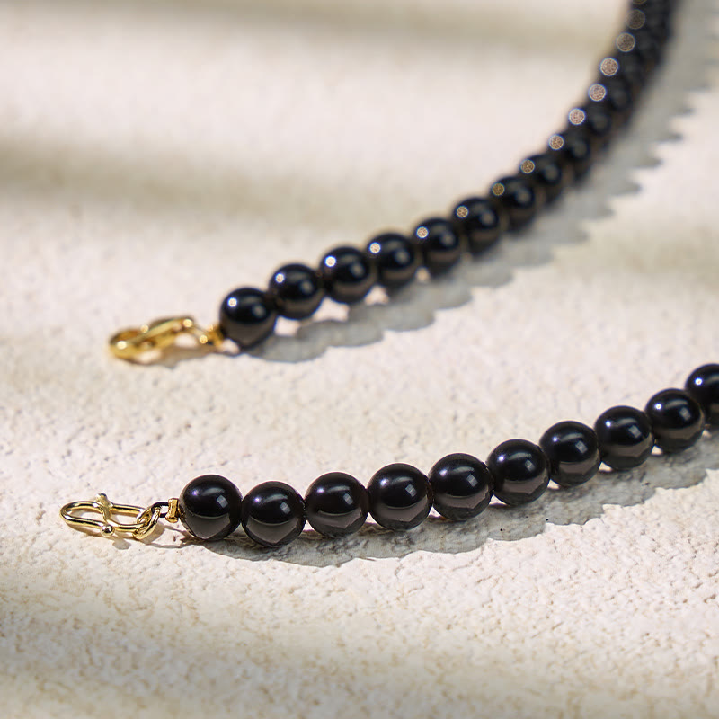 FuAttract Wealth Om Mani Mantra Obsidian Pixiu Protection Necklace - image 7