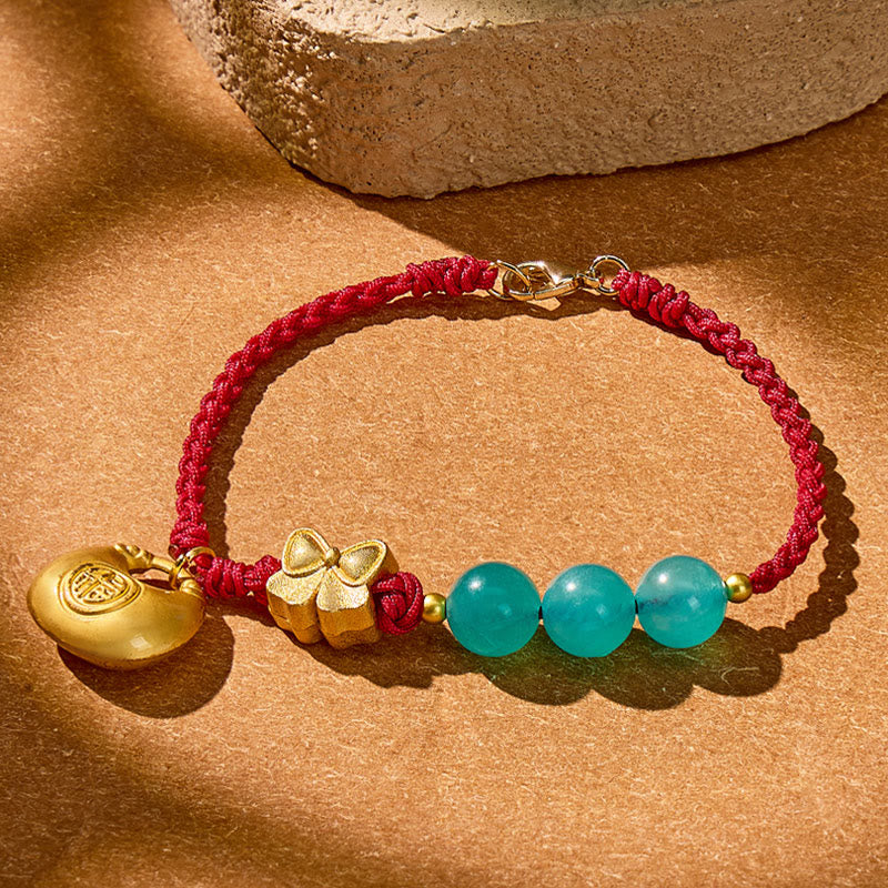 FuAttract Fortune Attraction Red String Amazonite Beaded Bracelet - image 1