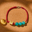 FuAttract Fortune Attraction Red String Amazonite Beaded Bracelet - Amazonite - image 0