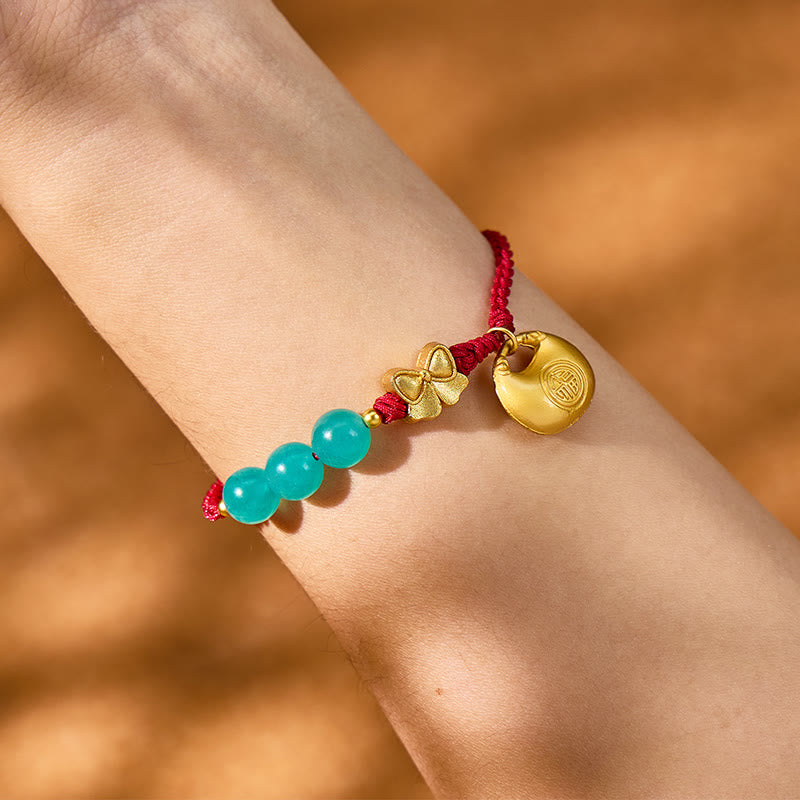 FuAttract Fortune Attraction Red String Amazonite Beaded Bracelet - image 3