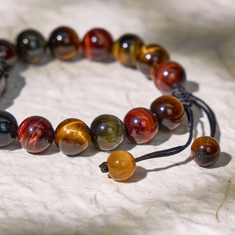 FuAttract Triforce Guardian- Tri-Color Tiger's Eye Power Pixiu Adjustable Bracelet - image 5