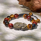 FuAttract Triforce Guardian- Tri-Color Tiger's Eye Power Pixiu Adjustable Bracelet - image 2