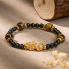 FuAttract Wealth Protection Pixiu Bracelet with Tiger Eye & Black Obsidian - Pixiu - image 0