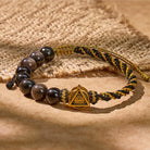 FuAttract Protection & Clarity Silver Obsidian Beaded Bracelet with All-Seeing Eye Charm - Silver Sheen Obsidian - image 0