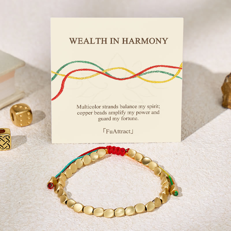 FuAttract Wealth Attraction – Tibetan Copper Beads Multicolor String Bracelet - String - image 0