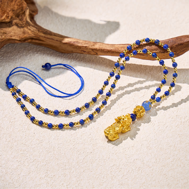 FuAttract The Essence of Wisdom & Wealth Lapis Lazuli Pixiu Pendant Necklace - image 7
