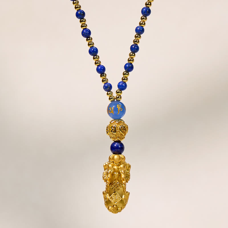 FuAttract The Essence of Wisdom & Wealth Lapis Lazuli Pixiu Pendant Necklace - image 1