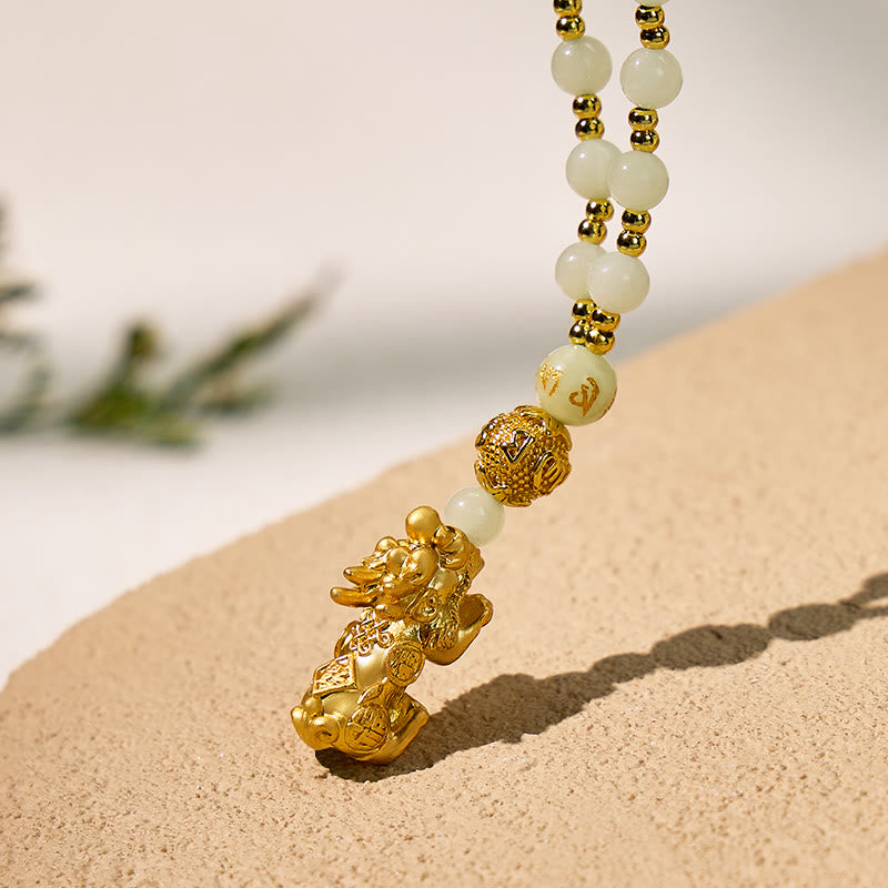 FuAttract The Brilliance of Clarity & Wealth Luminous Stone Pixiu Pendant Necklace - image 5