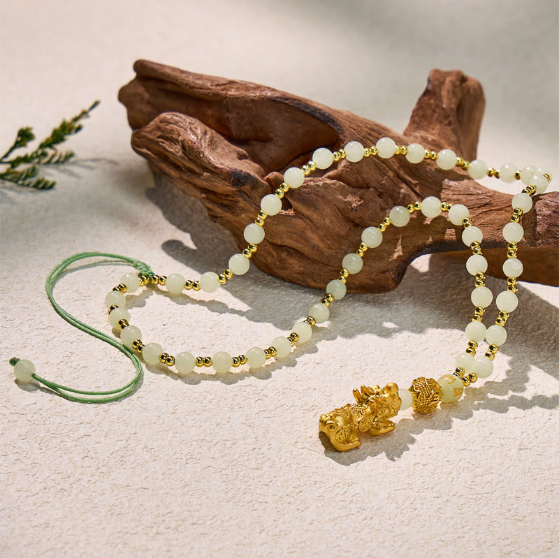 FuAttract The Brilliance of Clarity & Wealth Luminous Stone Pixiu Pendant Necklace - image 6