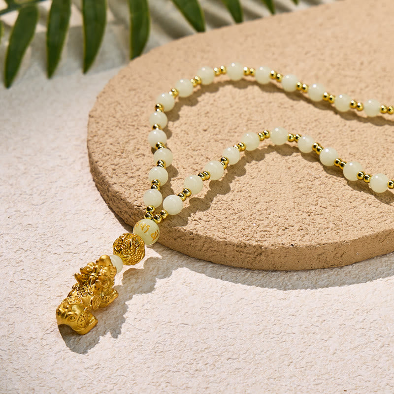 FuAttract The Brilliance of Clarity & Wealth Luminous Stone Pixiu Pendant Necklace - image 1