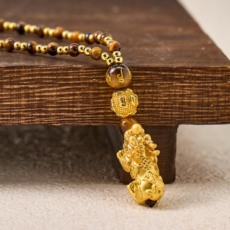 FuAttract Protection & Confidence Tiger's Eye Wealth Attraction Pixiu Pendant Necklace - image 2
