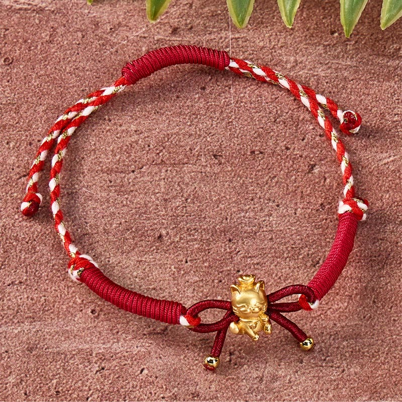 FuAttract Lucky Cat Charm – Woven Bracelet for Energy & Good Fortune - image 1