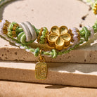 FuAttract Love & Luck Renewal – Green Woven Bracelet with Peach Blossom & Fu Character - image 3