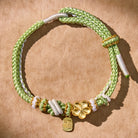 FuAttract Love & Luck Renewal – Green Woven Bracelet with Peach Blossom & Fu Character - image 2