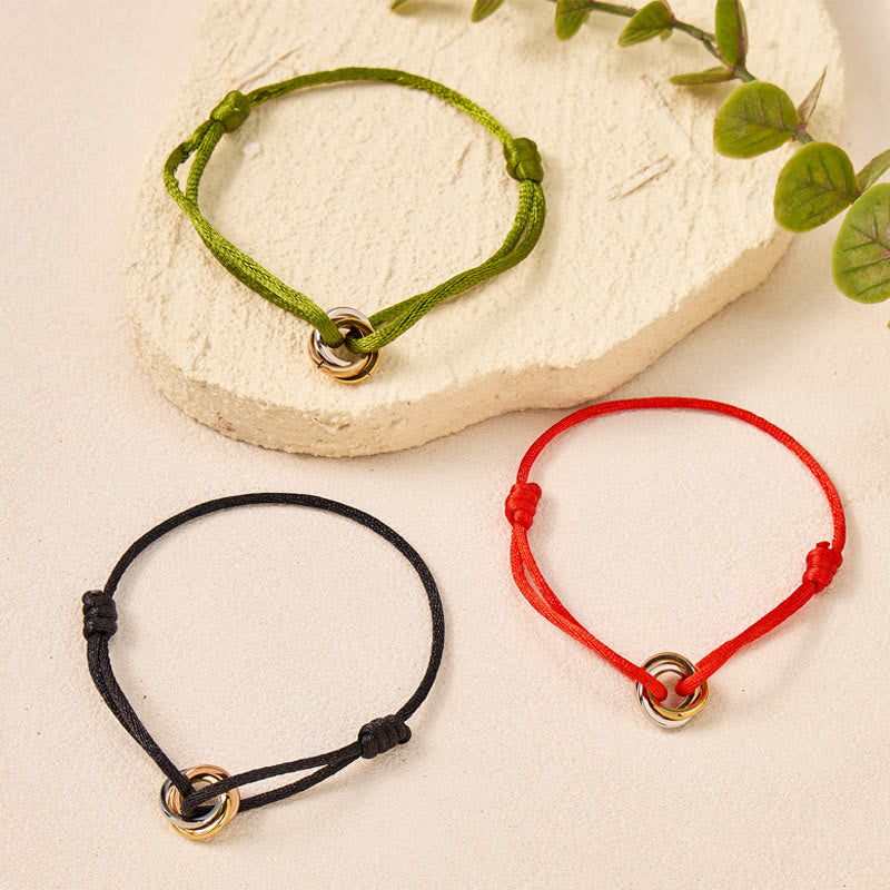 FuAttract Balanced Harmony Bracelet – Tri-Color Ring Woven Charm - image 4