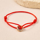 FuAttract Balanced Harmony Bracelet – Tri-Color Ring Woven Charm - Red - image 0