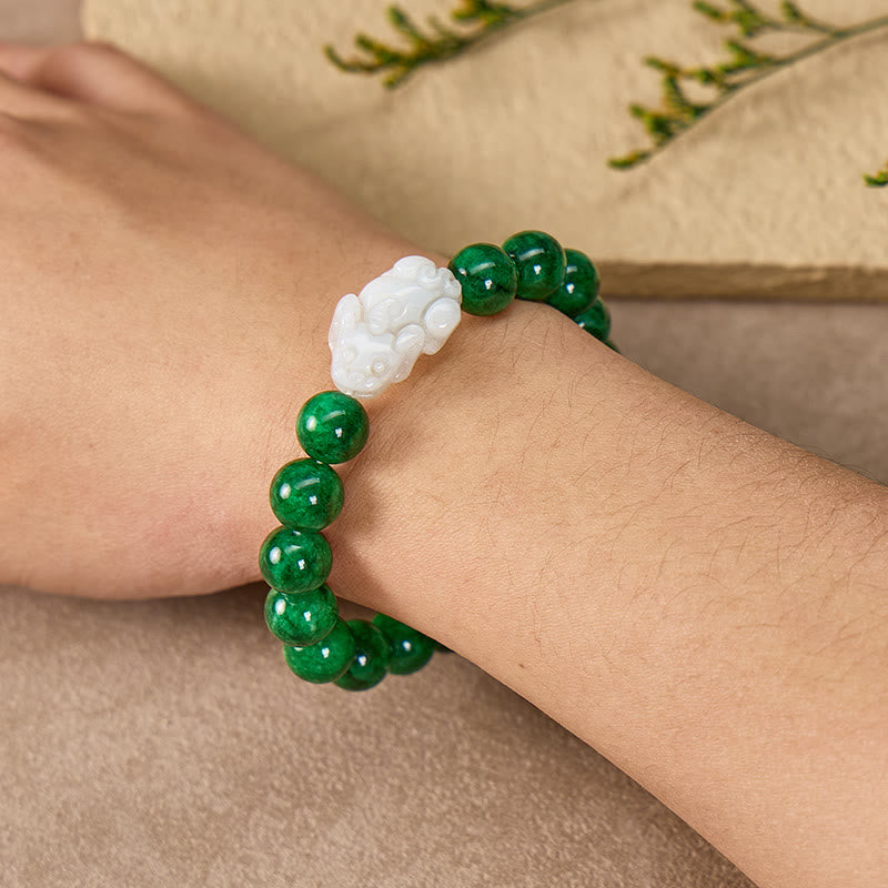 FuAttract Guarded Fortune – Green Jade Pixiu Bracelet - image 6
