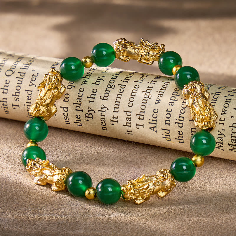 FuAttract Abundant Protection – Green Agate Pixiu Bracelet - image 2
